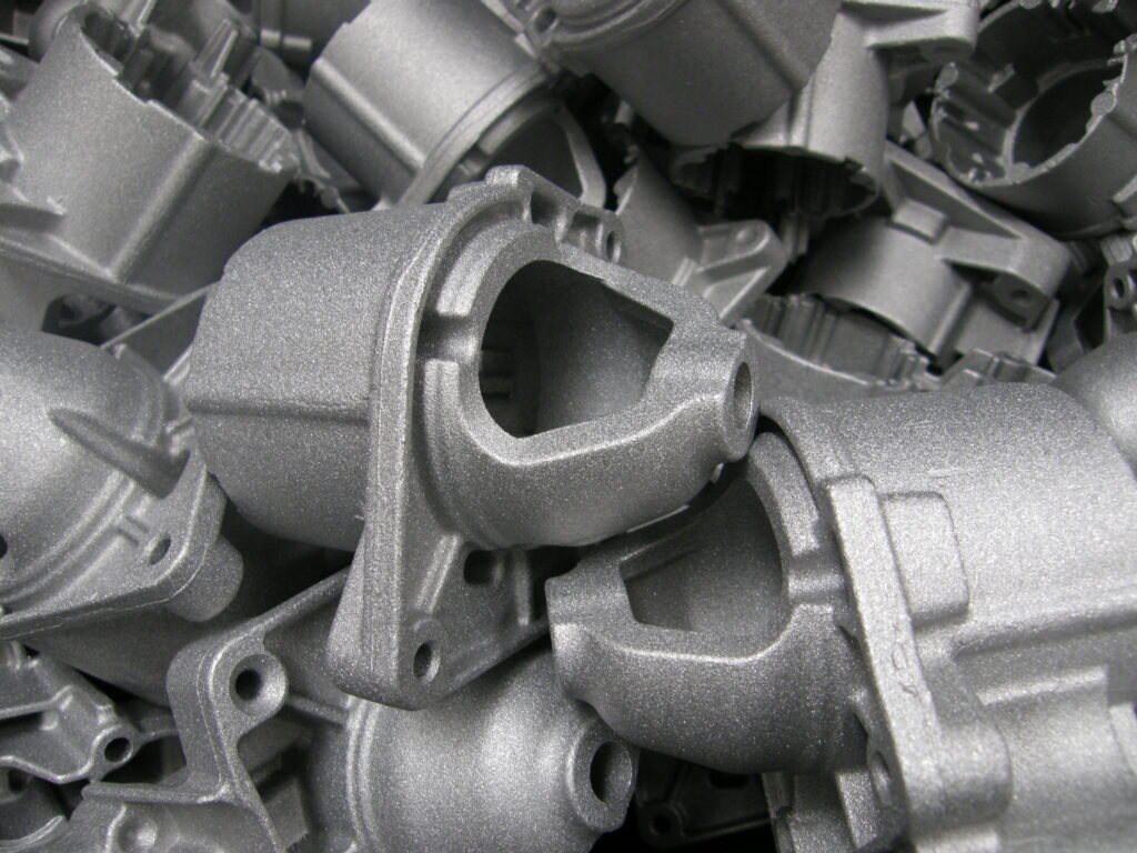 Mechanical parts treated by shot blasting equipment