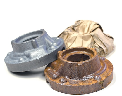 Parts processed by a shot blasting machine