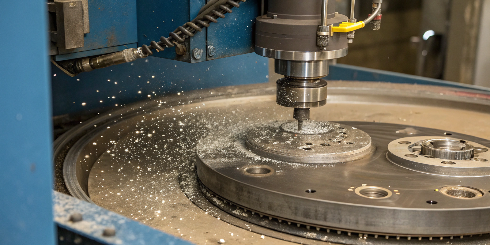 Round Table Shot Blasting Machine in Action